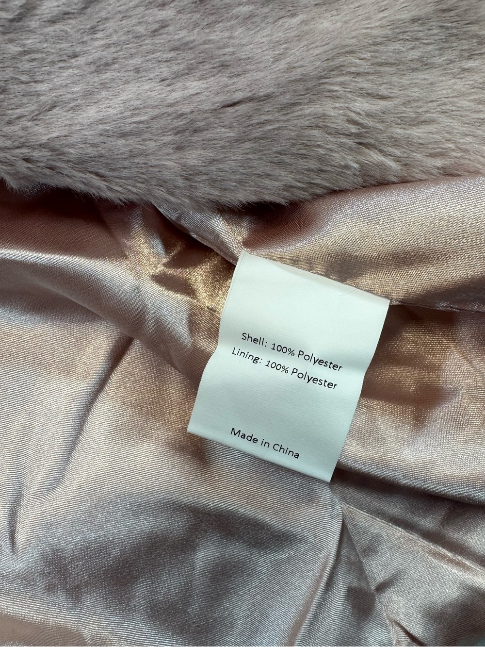Women's Faux Fur Coat - Light Blush Pink - Picture 6 of 10
